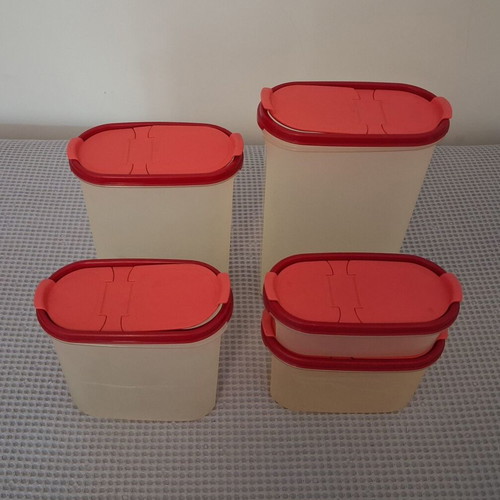 Tupperware οβάλ μόντουλαρ σετ αποθήκευσης 5 τεμαχίων μεταχειρισμένο