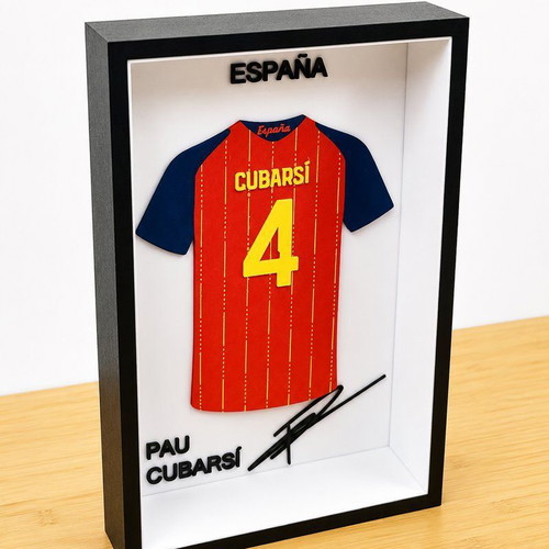 Spain Football Jersey 3D Shadow Box with Player Name and Number