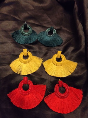Earrings multicolored, new, pack of 3 pairs