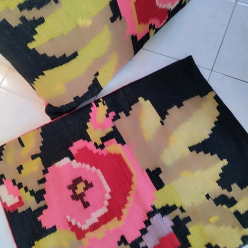 Two large woven pillowcases like new, 70x50 cm