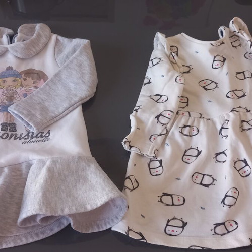 Pack of 2 Alouette and Marks&Spencer fleece dresses 12-24 months like new