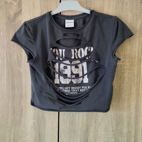 Bershka crop top anthracite dark grey S like new