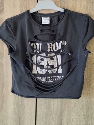 Bershka crop top anthracite dark grey S like new