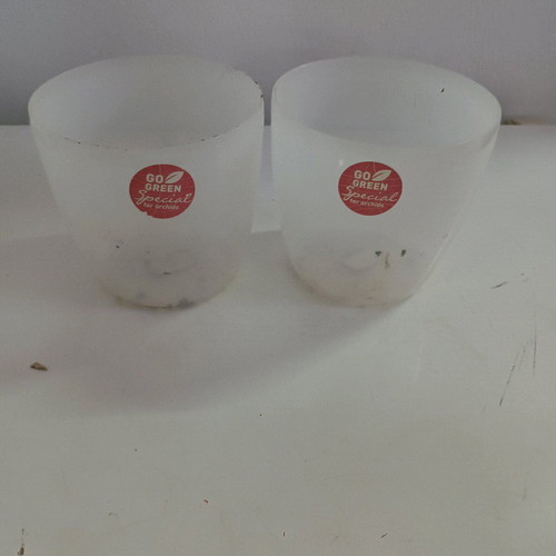 Plastic orchid pots used, set of 2 pieces