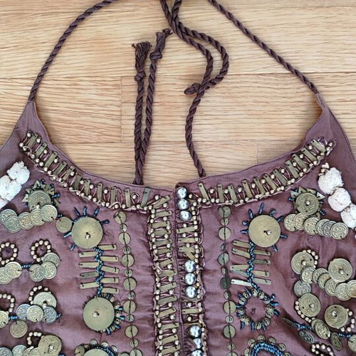 Boho Halter Top Milk & Honey London size M like new, brown with charms