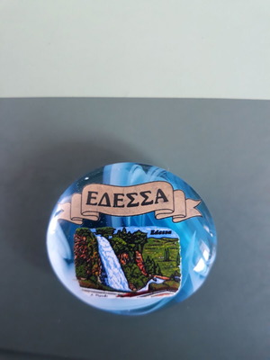 Edessa fridge magnet like new, 4cm diameter