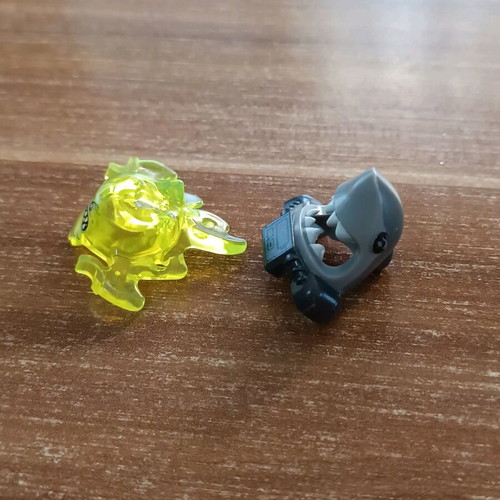 Lego ghost and shark helmets