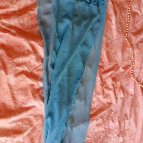 Scarf new blue with stones at the edge