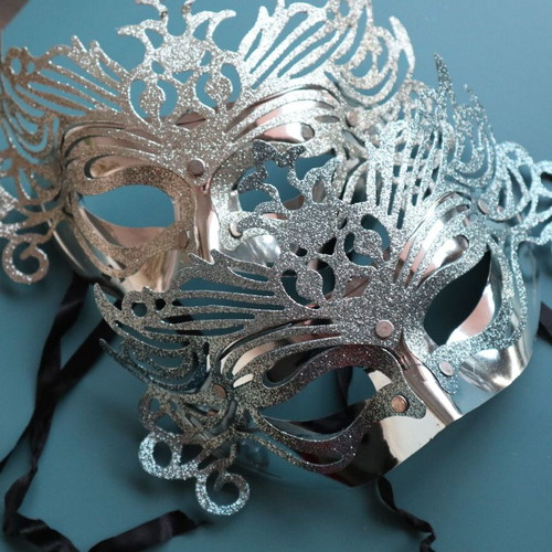Carnival mask new in silver color