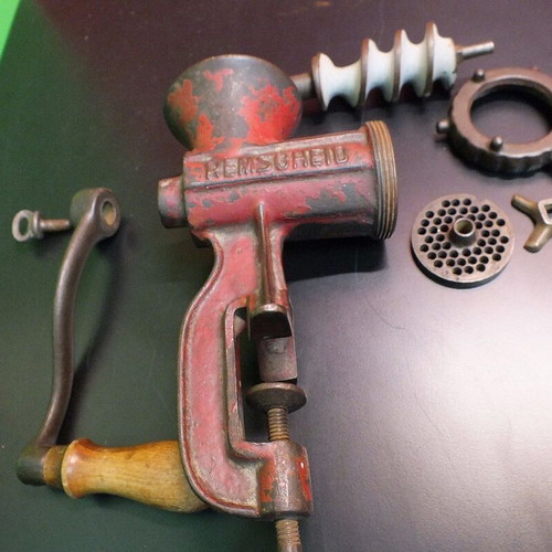 Alexanderwerk Antique Metal Meat Grinder with Wooden Handle
