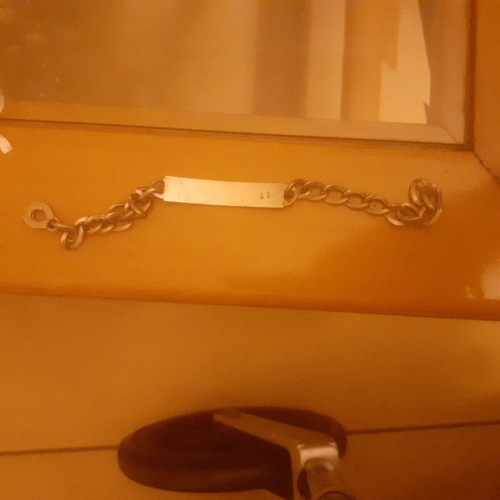 Silver dog tags and keychain used, 925-950 grade
