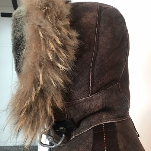 Parajumpers jacket used, leather unisex size medium brown