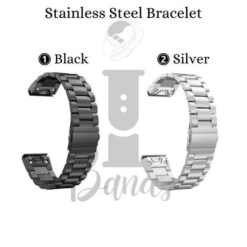 Garmin Steel Quickfit Watch Strap New 20/22/26 mm