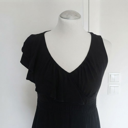 Ysatis black elegant dress with waist elastic, size S