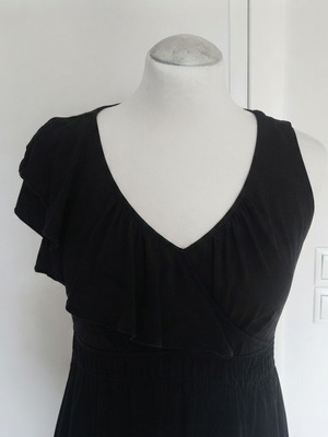 Ysatis black elegant dress with waist elastic, size S
