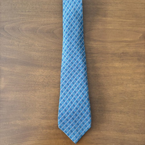 Altea Milano vintage silk tie, blue and silver