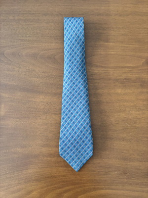 Altea Milano vintage silk tie, blue and silver