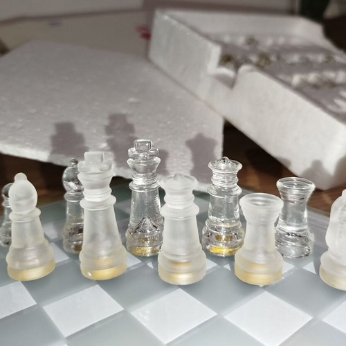 Johnnie Walker collectible glass chess set used, first edition