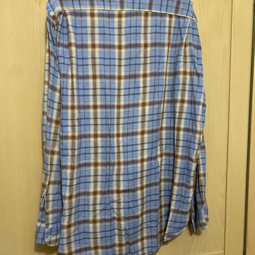 Checked shirt size L used, beige and blue
