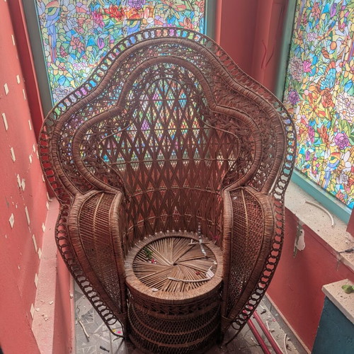 Wicker bamboo armchair used