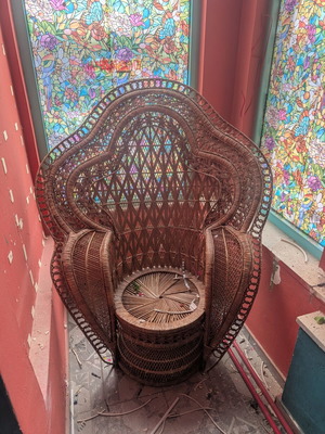 Wicker bamboo armchair used