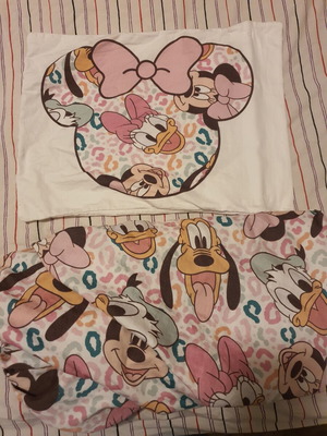 Minnie Mouse baby fitted sheet and pillowcase set 120x60 cm, new
