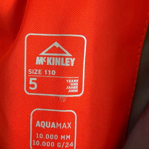 McKinley kids snow pants 5 years like new, orange