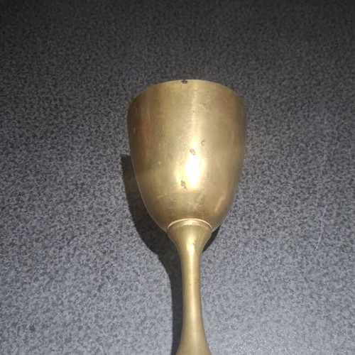 Brass liqueur glass used, vintage style, 100-120 ml
