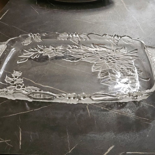 Glass serving platter used