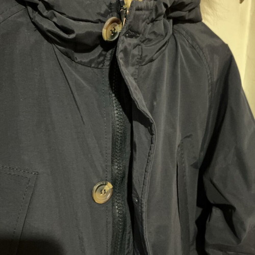Men's 3/4 jacket with natural fur hood, like new, size M