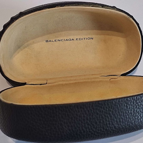 Balenciaga orange oversized acetate gradient tint sunglasses used with case