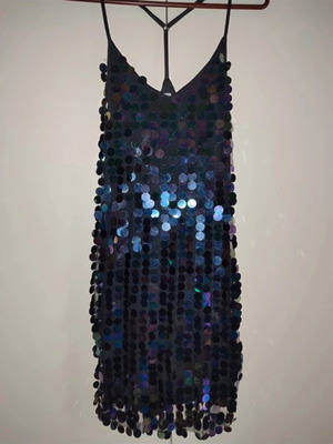 Dress with sequins new collection, black, new