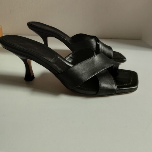 Zara leather mules sandals used, size 37/38, black
