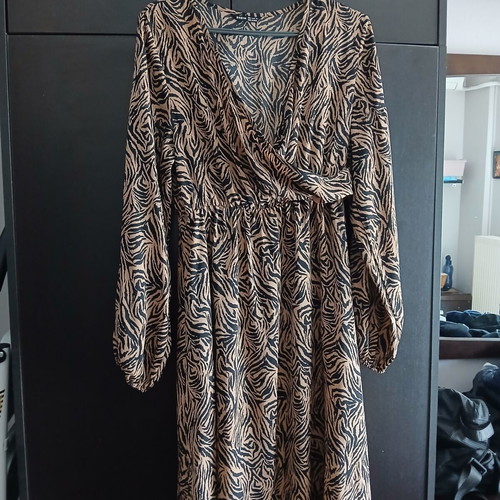 Shein leopard maxi dress like new, beige, size XXL
