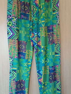 Summer Pants colorful, like new, polyester, elastic waist