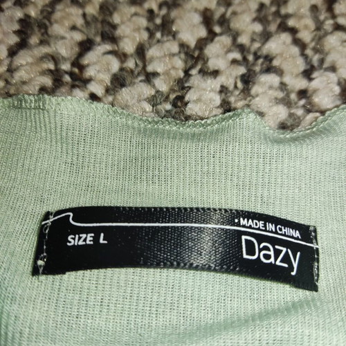 Shein women's transparent cropped top size XL like new, turquoise