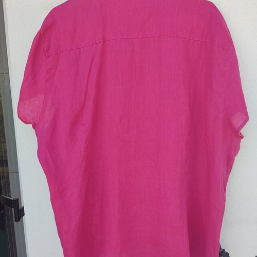 Vintage 100% linen shirt fuchsia pink plus size used