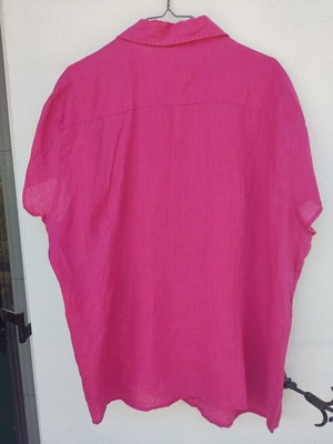 Vintage 100% linen shirt fuchsia pink plus size used