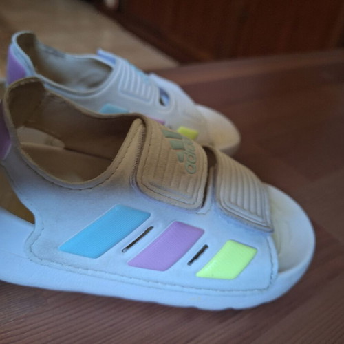 Adidas children's sandals size 25 used, white multicolor