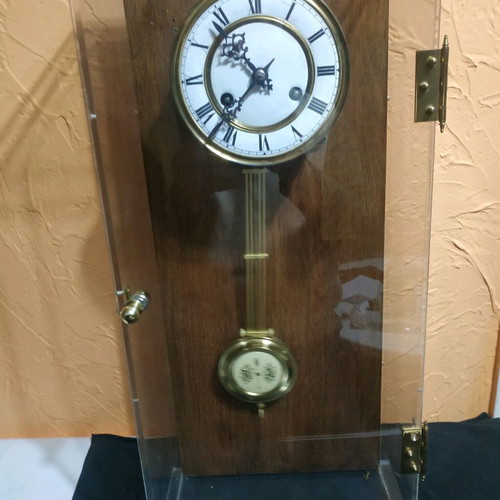 Wall clock wind-up new with plexiglass dial