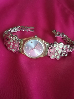 Swatch women's wristwatch 2006 stainless steel like new, turquoise and silver