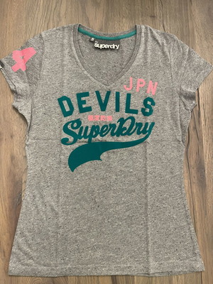 Superdry T-shirt new, size S, gray and green
