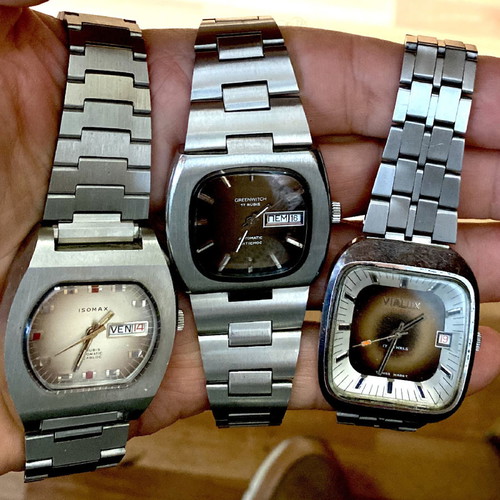 Vintage 3 automatic watches used, working, all together