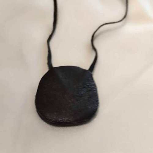 Hand-painted pendant with leather and leather cord new