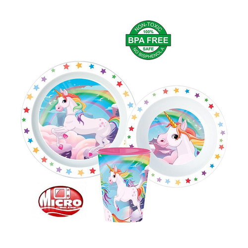 Unicorn Kids Dinner Set 3pcs New, eco-friendly material