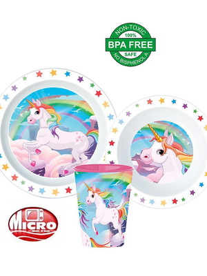Unicorn Kids Dinner Set 3pcs New, eco-friendly material
