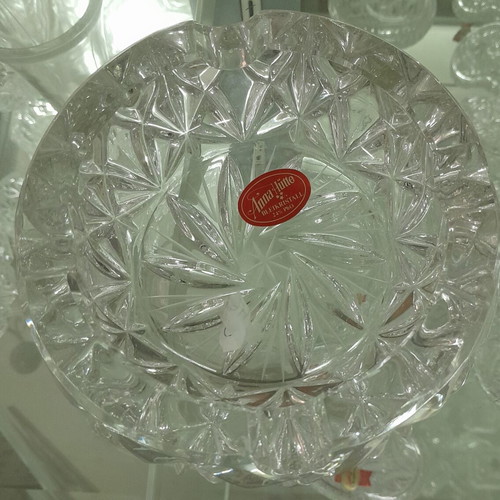 Crystal ashtray Anna Hutte German heavy new