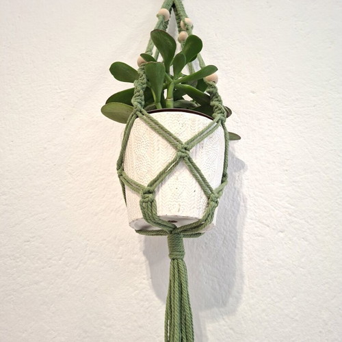 Handmade Macrame Plant Hanger for Pots up to 15 cm, 63 cm Long
