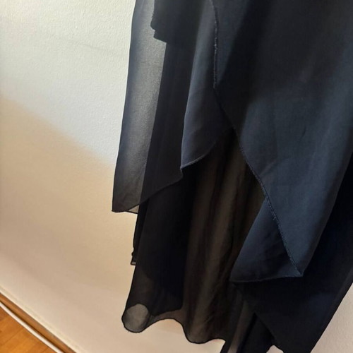 Black Asymmetrical Dress like new, chiffon, mini/maxi