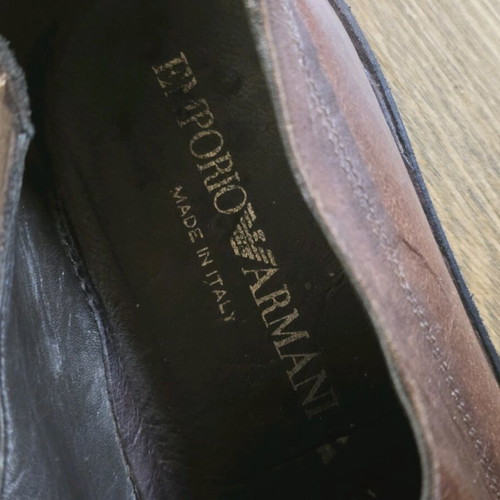 Emporio Armani men's shoes used, brown leather, size 42